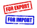 For import and for export stamps Royalty Free Stock Photo