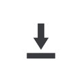 Import file icon. Download sign. Save document symbol. Interface button. Element for design mobile app or website Royalty Free Stock Photo