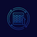 import icon with a spreadsheet, linear design Royalty Free Stock Photo