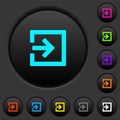 Import with inside arrow dark push buttons with color icons