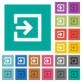 Import with inside arrow square flat multi colored icons