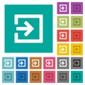 Import with inside arrow square flat multi colored icons