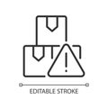 Import regulations linear icon