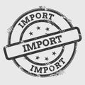 Import rubber stamp isolated on white background. Royalty Free Stock Photo