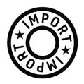 Import stamp on white