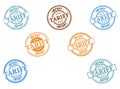 Import Tariff Rubber Stamp Collection, Trade Duty Seal Vector Set Royalty Free Stock Photo