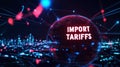 Import tariffs increase concept with digital elements. Royalty Free Stock Photo