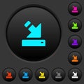 Import to device dark push buttons with color icons