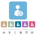 Import user data flat icons on color rounded square backgrounds Royalty Free Stock Photo