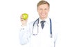 importance of health. doctor Shows Green Apple