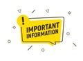 Important attention notice sign. Announce message banner important information