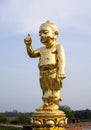 The important baby Buddha gold statue.