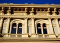 Important building behind and allla near Basilica of San Petronio in Bologna city center in Emilia Romagna (Italy)