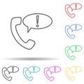 important call multi color style icon. Simple thin line, outline vector of web icons for ui and ux, website or mobile application Royalty Free Stock Photo