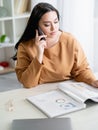 important call office woman financial project Royalty Free Stock Photo