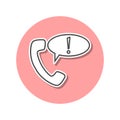 Important call sticker icon. Simple thin line, outline vector of web icons for ui and ux, website or mobile application Royalty Free Stock Photo