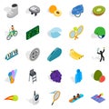 Important championship icons set, isometric style Royalty Free Stock Photo