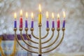 An important Hanukkah Jewish holiday symbol is Hanukkiah Menorah