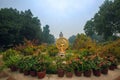 Large statue of standing Buddha in WAT THAI Temple, Sarnath Varanasi Royalty Free Stock Photo