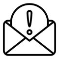 Important letter icon, outline style Royalty Free Stock Photo