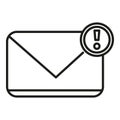 Important mail icon outline vector. Office work Royalty Free Stock Photo