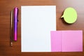 Important Messages Written On Piece Of Paper And Sticky Notes On Desk With Pens. Crutial Informations Presented On Royalty Free Stock Photo