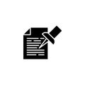 Important note black icon concept. Important note flat vector symbol, sign, illustration. Royalty Free Stock Photo