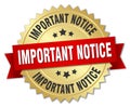 Important notice round isolated badge