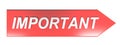 IMPORTANT on red arrow - 3D rendering Royalty Free Stock Photo