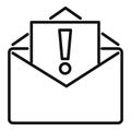 Important service center mail icon, outline style Royalty Free Stock Photo