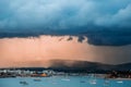 Important summer storm falls hard in the Portuguese coastal city of Portugal.