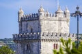 Important tourist attraction in Lisbon - The Tower of Belem Royalty Free Stock Photo