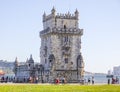 Important tourist attraction in Lisbon - The Tower of Belem Royalty Free Stock Photo