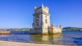 Important tourist attraction in Lisbon - The Tower of Belem Royalty Free Stock Photo