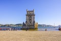 Important tourist attraction in Lisbon - The Tower of Belem Royalty Free Stock Photo