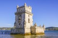 Important tourist attraction in Lisbon - The Tower of Belem Royalty Free Stock Photo