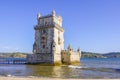 Important tourist attraction in Lisbon - The Tower of Belem Royalty Free Stock Photo