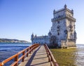 Important tourist attraction in Lisbon - The Tower of Belem Royalty Free Stock Photo