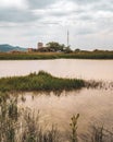 Important wetland National Park Delta Evros in Thrace Greece near to Feres and Alexandroupolis Royalty Free Stock Photo