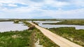 Important wetland National Park Delta Evros in Thrace Greece near to Feres and Alexandroupolis Royalty Free Stock Photo
