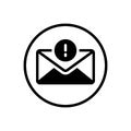 Black solid icon for Importantly, message and mail Royalty Free Stock Photo