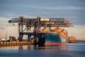 Importing and exporting, container ships at Australian port