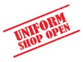 Uniform shop open stamp