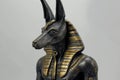 Imposing Anubis metallic statue. Generate ai Royalty Free Stock Photo