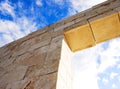 Imposing brick wall and sky Royalty Free Stock Photo