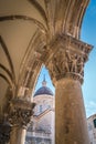 Imposing Church tower dome in Dubrovnik Royalty Free Stock Photo