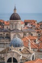 Imposing Church tower dome in Dubrovnik Royalty Free Stock Photo