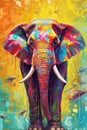 Elephant filled with splash of colors