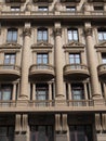 Imposing faÃÂ§ade of a stone building