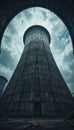 Imposing Industrial Cooling Tower Under Dramatic Sky Royalty Free Stock Photo